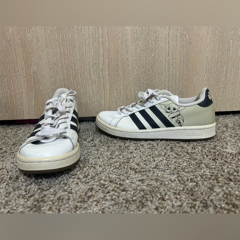 adidas Star Wars x Grand Court Baby Yoda Men's Sneakers White Black Grogu Sz 5.5